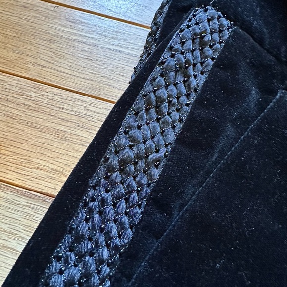 Theory Tara Be Velvet Embellished Flare Trousers Black Womens 6 - Picture 3 of 8